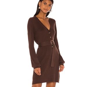 Song of Style Darcey Sweater Dress in Chocolate